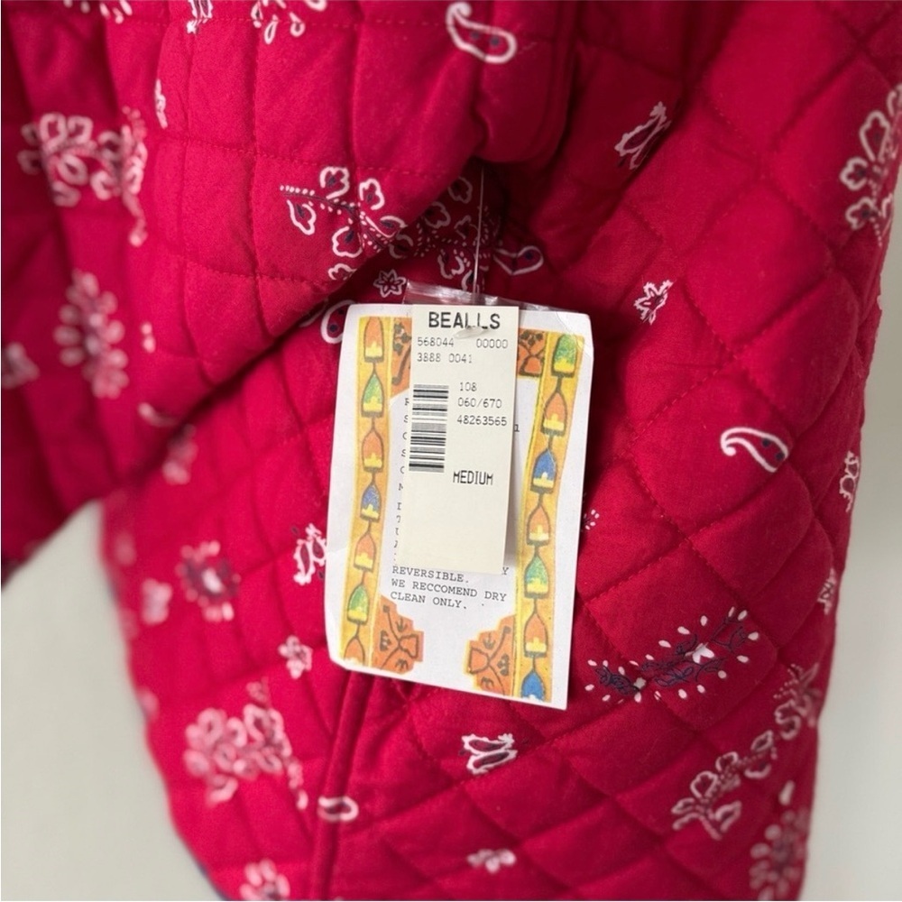 Vintage Women's Quilted Red reversible Jacket with Floral Design size medium - Picture 4 of 13